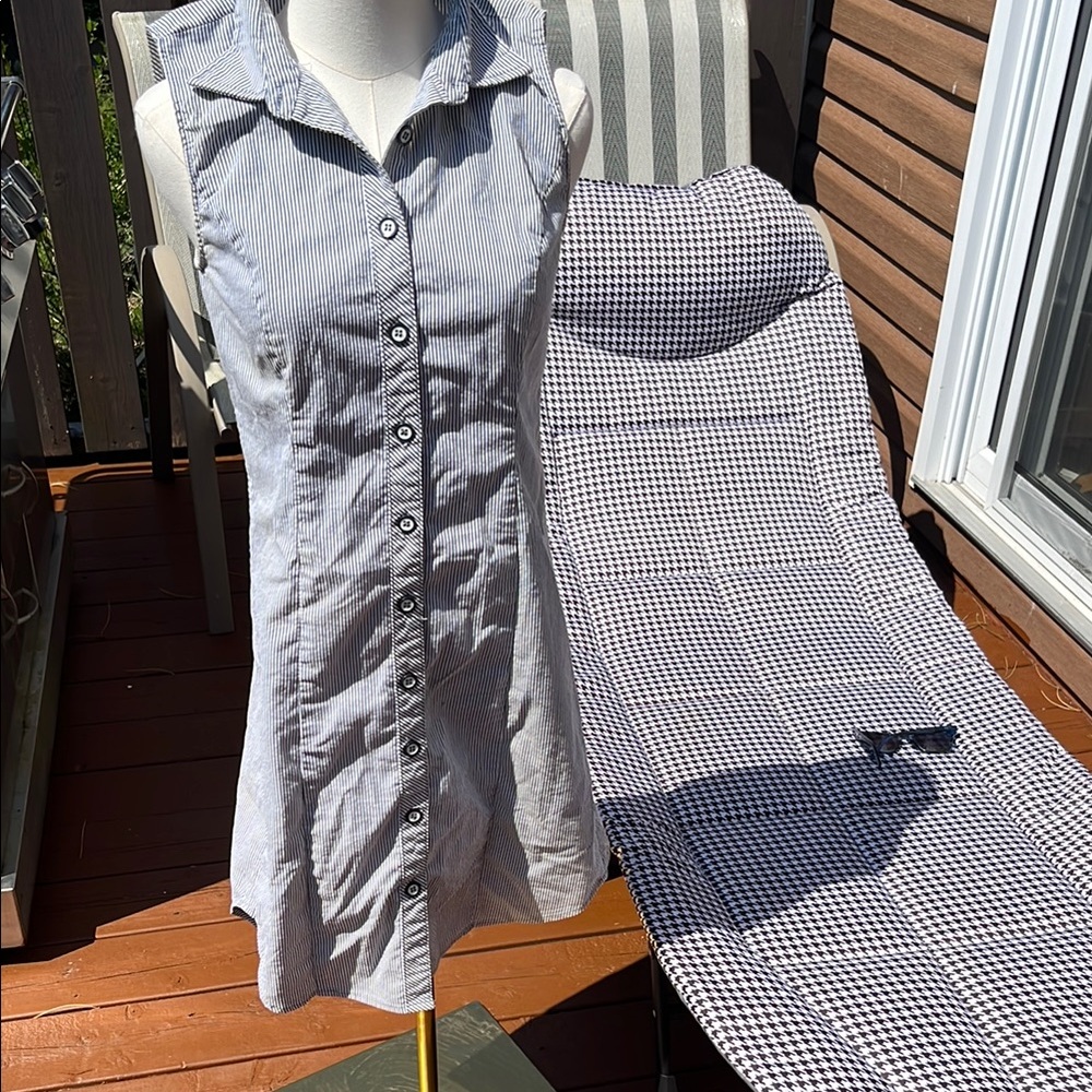 Grace Striped Sleeveless Button-Up Shirt Dress